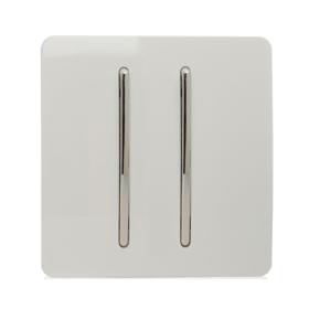 ART-SSR2WH  2 Gang Retractive Home Auto.Switch Ice White